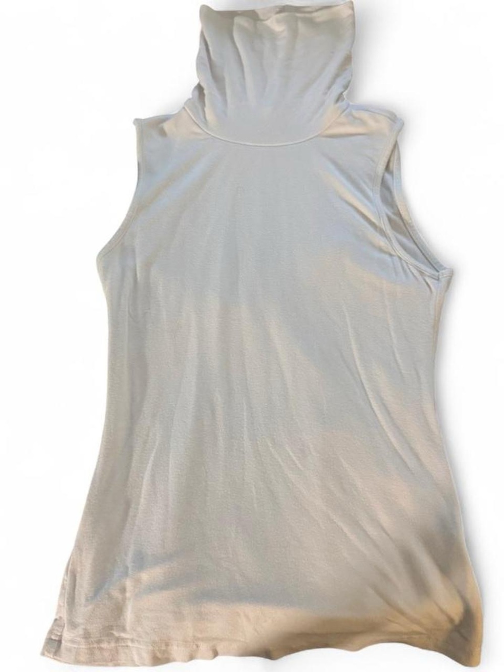 Sleeveless Turtleneck Tank Top - White